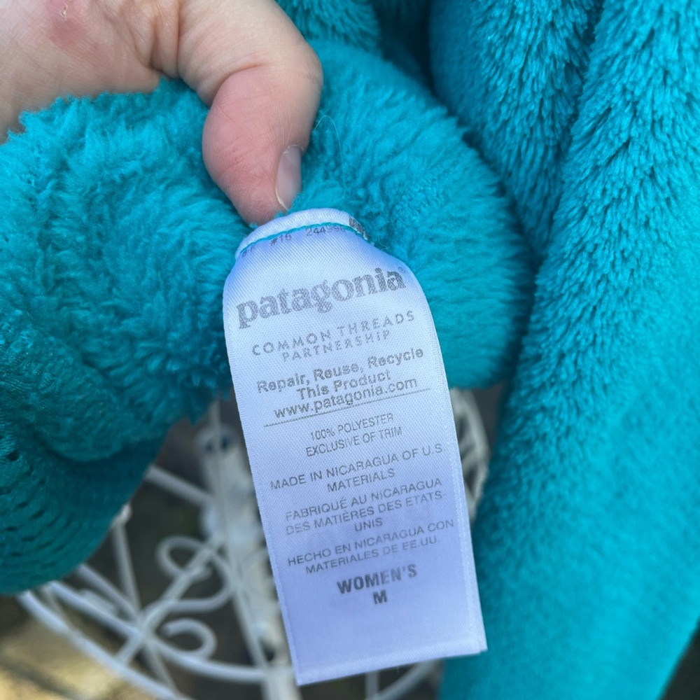PATAGONIA Re-Tool Snap-T Epic Blue X-Dye Fleece Pullover Sweater Women’s Size M - Picture 10 of 12